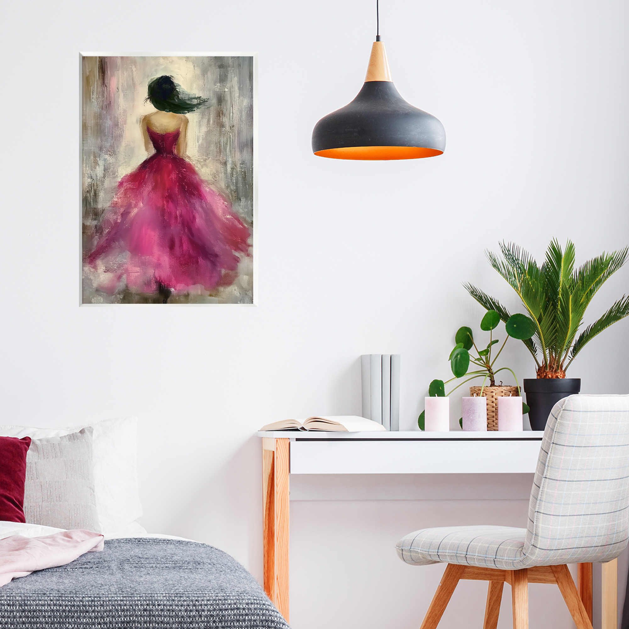 After Midnight Girl in Gown Wall Plaque Art, design by Annabelle Hall
