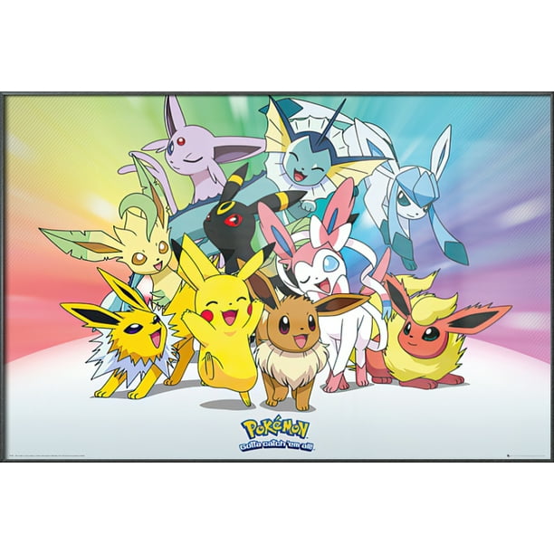 Pokemon - Framed Gaming / TV Show Poster (Eve - Pikachu & Friends) (Size: 37 Pokemon - Framed Gaming / TV Show Poster (Eve - Pikachu & Friends) (Size: 37