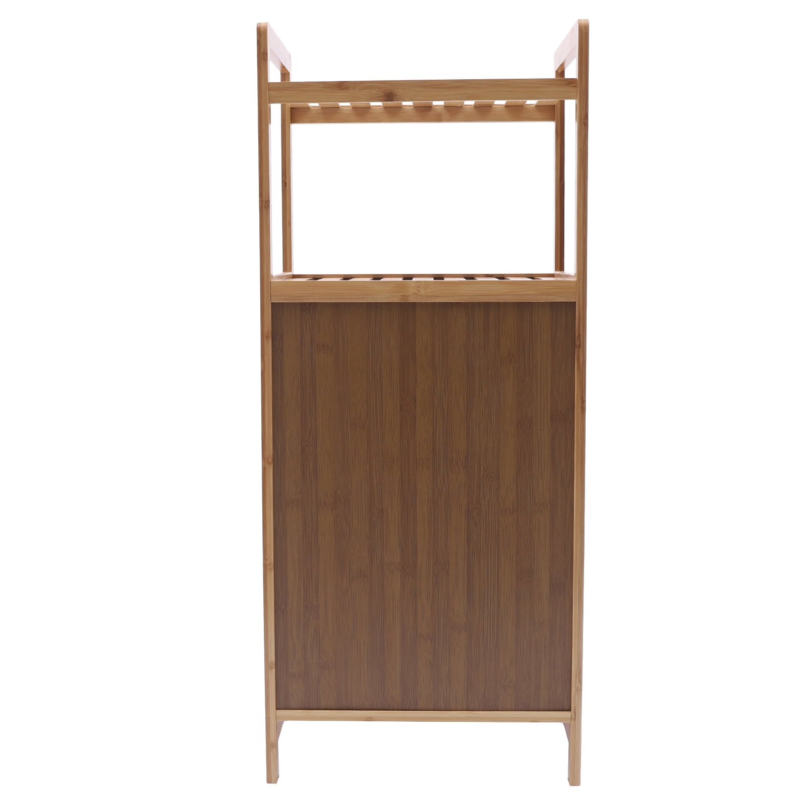 Dwellnix Tilt out Laundry Hamper Bamboo Basket Washing Storage w Handles 2 Tier Shelves