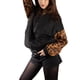thumbnail image 2 of Jess por Meiko Chaquetas de Mujer Leopardo de Manga Larga Cierre Bomber S Negro, 2 of 6