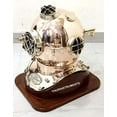 thumbnail image 4 of U.S. Navy Mark V Copper & Brass Diving Helmet Replica with Wooden Base Full-Size 18", 4 of 4