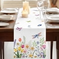 thumbnail image 3 of Table Runners 70 Inches Long Dress Scarves, Wildflowers Farmhouse Coffee/Dining/Kitchen Table Decor, Holiday Table Runner, Spring Country Tulip Butterfly Floral Leaf 13x70 Inch, 3 of 9