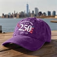 thumbnail image 4 of LNZGNM 250 Years of Freedoms Hat for Men Women Flag Print Baseball Hat Adjustable Washed Trucker Hat Stylish Camping Veterans Gifts,Purple, 4 of 5