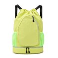 thumbnail image 1 of Drawstring Gym Backpack Sports Bag with Shoe Compartment Racket Pocket Lightweight Daypack for Badminton Tennis Basketball Fitness, 1 of 8