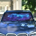 thumbnail image 4 of Qxltty Glowing Blue Tiger Car Windshield Sunshades Foldable UV Rays Sun Visor Protector Keep Your Vehicle Cool 53×23.5in, 4 of 8