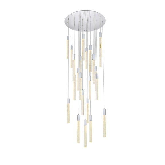 Elegant Lighting Weston 25-Lights Modern Metal and Crystal Pendant in Chrome