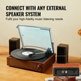 thumbnail image 4 of KFFKFF Phonograph, Tri-Speed, Belt-Operated Record Player with Integrated 5W Stereo Sound System Magnetic Needle, Compatible with 33/45/78 RPM Bluetooth Aux in RCA Output, 4 of 9