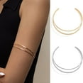 thumbnail image 5 of Punk Armlet Adjustable Silver Gold Minimalist Bangle Arm Bracelet Armband Upper Arm Cuff GOLD, 5 of 8