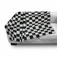 thumbnail image 3 of Checkers Game Soft Flannel Fleece Throw Blanket, Geometric Grid Style Monochrome Squares in Traditional Game Board Design, Cozy Plush for Indoor and Outdoor Use, 60" x 80", Black White, by Ambesonne, 3 of 6