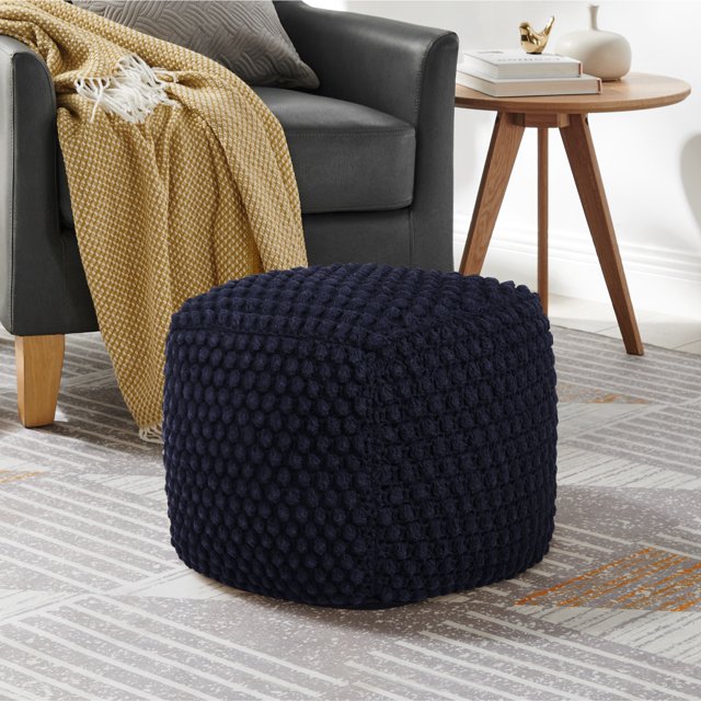 Loft Lyfe Pouf en Coton Yousuf, Marine
