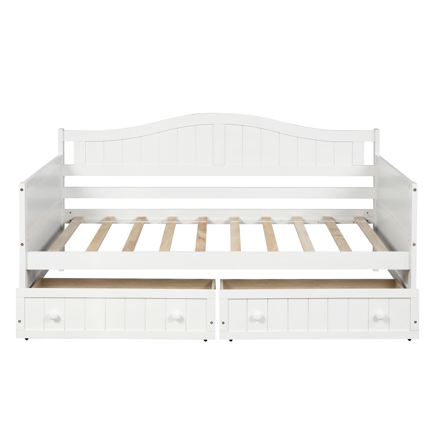 Lowestbest Twin Daybed with 2 Storage Drawers, Sofa Bed for Bedroom Living Room, White