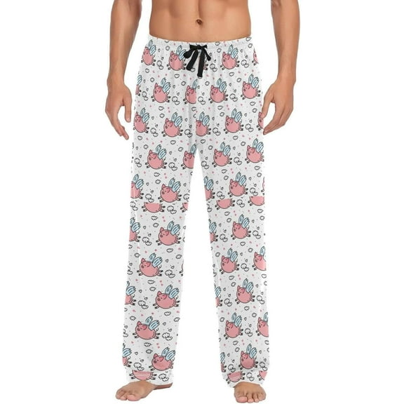 GZHJMY Pig Pajama Pants for Men, Lounge Pants Lightweight Men Pajama Bottoms with Drawstring Pockets, Christmas New Year Birthday Gifts, XX-Large