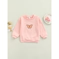 thumbnail image 2 of Seyurigaoka Lovely Kids Girls Sweatshirts, Round Neck Butterfly Printed Casual Pullover, 2 of 8