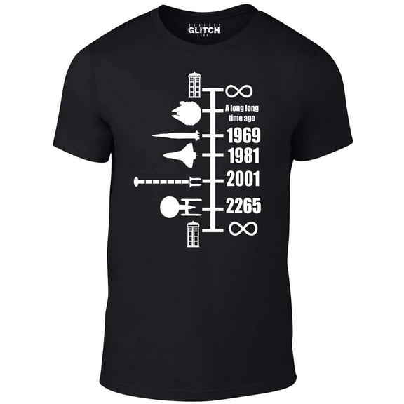 Men's SpaceShip Timeline T-Shirt Sci-Fi Space Galaxy TV Movie Inspired Graphic Tee