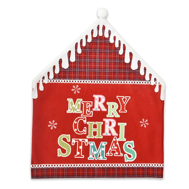 Advancent Cubierta de silla de Navidad con letras en inglés, accesorios de boda, funda para muebles, forma de sombrero de rejilla, funda plegable, arreglo Kits de decoración para fiestas Rojo Advancent HA069386-02