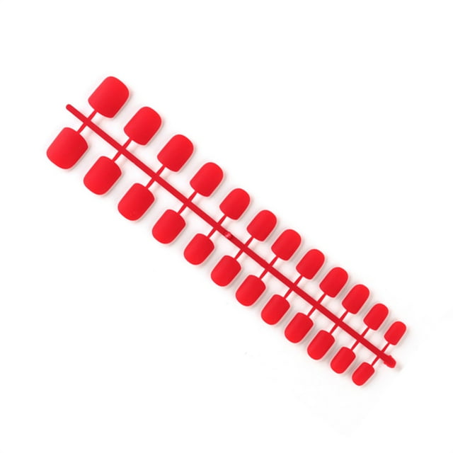 24 Pcs Ongles Postiches en Forme de Cercueil Givrés Bricolage Exquis en Acrylique Manucure Française Ongles Style Français Roman Gracieux Personnalité Ongle en Acrylique pour Amateurs de Manucure 2 Rouge