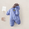 thumbnail image 2 of Newborn Baby Bear Onesie Baby Fleece Snowsuit Jumpsuit Hooded Footie Thick Winter Outwear for Infant Boys Girls, 2 of 9