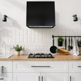 thumbnail image 3 of Akicon Stainless Steel Range Hood, Modern Box Ducted Kitchen Hood with Powerful Vent Motor, Wall Mount, 36"W*30"H*14"D, Jet Black, 3 of 10