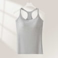 thumbnail image 5 of TARIENDY Racerback Workout Tank Tops for Women Built-in-Bra Ribbed Sleeveless Tops Wide Straps Scoop Neck Cami Shirts Plus Size Slim Fit Basic Shirt Gray XL, 5 of 8