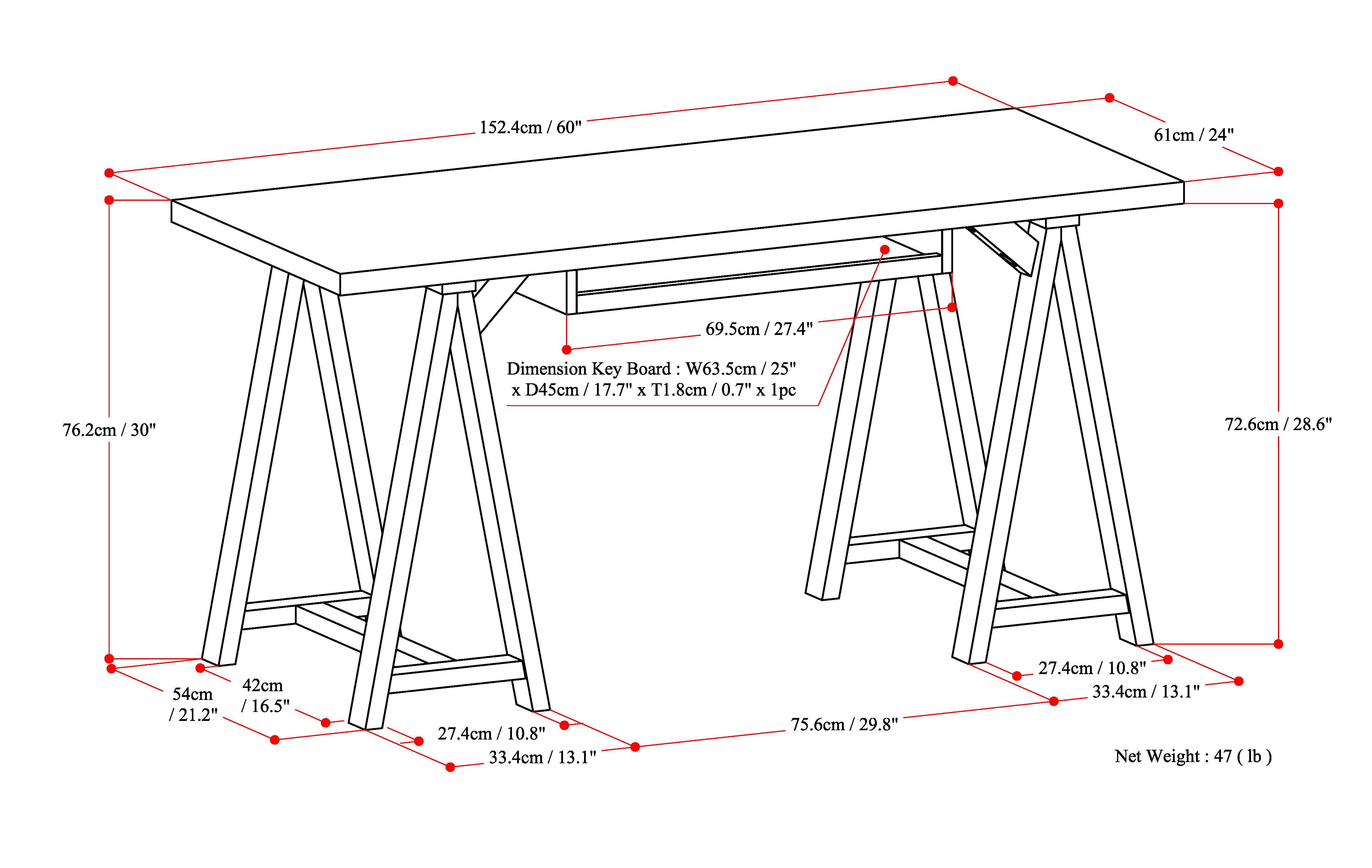 Spokane SOLID WOOD Desk in White