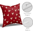 thumbnail image 4 of Valentines Day Pillow Covers 18x18 Set of 2 Red Love Heart Holiday Decorative Throw Pillows Romantic Valentine Themed Gifts Pillowcase Cotton Square Cushion Cover Decor for Home Couch Bed Soft, 4 of 6