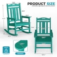 thumbnail image 5 of Oversized HDPE Outdoor Rocking Chair, All-Weather High Back Porch Rocker, Aqua, 5 of 7