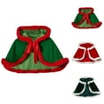 thumbnail image 3 of SuTry Girls Solid Color Hooded Cape Dress Plush Christmas Performance Fleece Lined Holiday Party Cloak Outfit for Kids 5-15 Years(Red,Free Size), 3 of 3