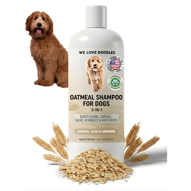 Shampoo para perros We Love Doodles con avena, aloe y lavanda 473 ml