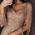 thumbnail image 3 of Women's Casual Dress Sexy Wrap-around V-neck Dresses for Birthday Stage Party Show Dress up, 3 of 5