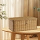 thumbnail image 1 of Canasta de almacenamiento con tapa decorativa rectangular Práctica Organizador para el hogar Bin de almacenamiento para la sala de estar de la oficina 29CMX21CMX15CM, 1 of 8