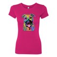 thumbnail image 2 of Don't Judge My Pitbull I Won't Judge Your Kids Funny Dog Lover Womens Slim Fit Junior Tee, Raspberry, Large, 2 of 3