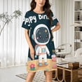 thumbnail image 2 of Astronaut Birthday in Outer Space Women Nightgown Sleepwear Short Sleeves For Vacations Travels Nightgowns Women's Pajamas, 2 of 7