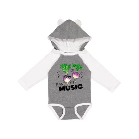 

Inktastic Turnip the Music Partying Vegetables Gift Baby Boy or Baby Girl Long Sleeve Bodysuit