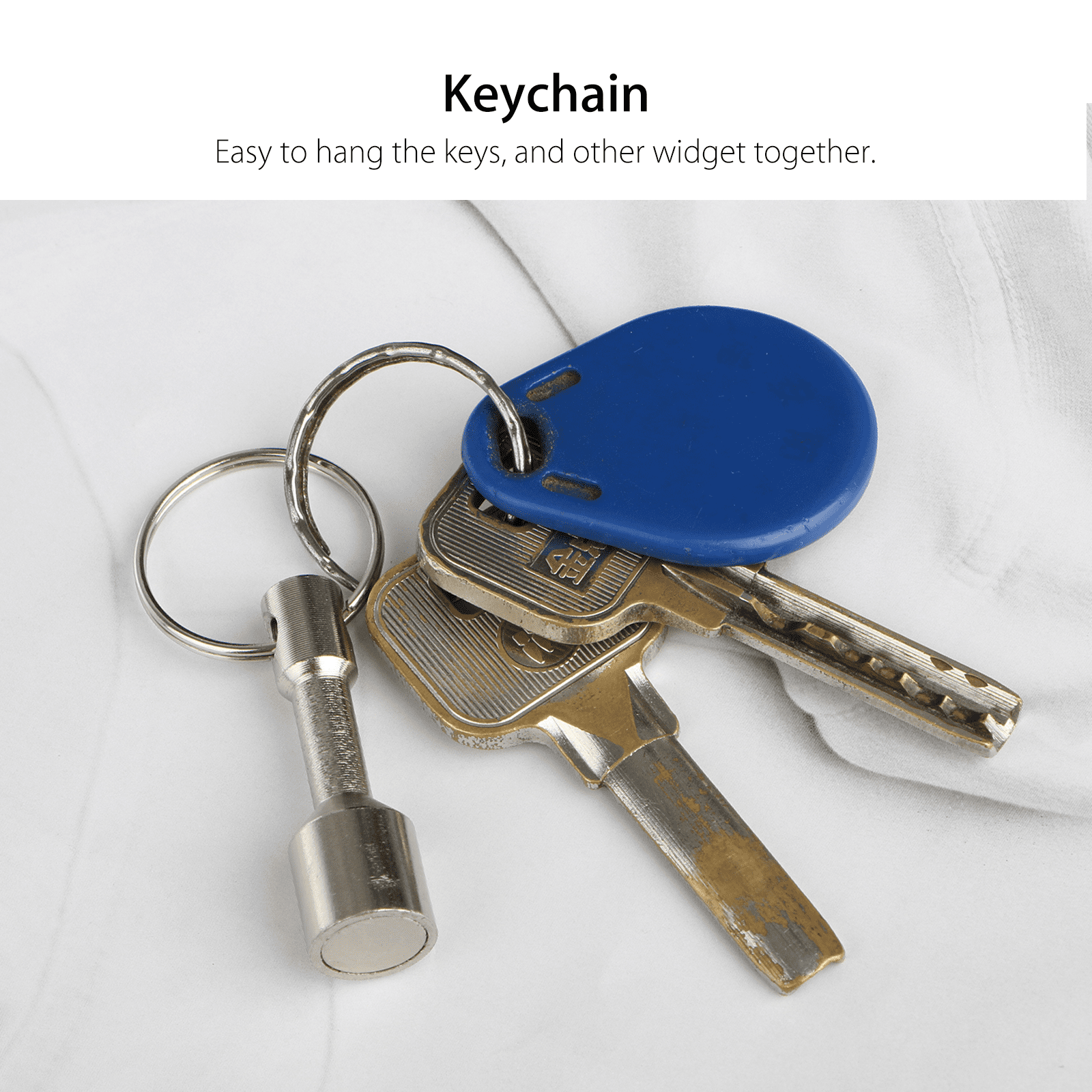 1 pcs Strong Metal Neodymium Magnet Keychain Split Ring Pocket Keyring Holder 