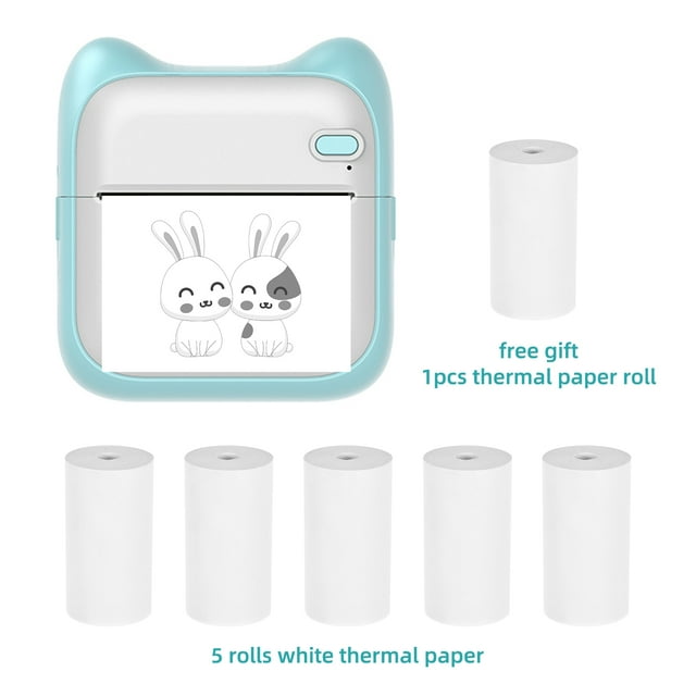 Label printer,203dpi Bt Picture Journal Receipt Paper Picture Lable Diy Thermal Hine 203dpi Diy Handcraft List Printer Sticker With Notes Journal Receipt Printer Portable Thermal With 6 Roll