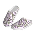 thumbnail image 2 of Kdxio Lavender Flowers Women's Men's Slippers Plush Slip-On House Slipper for Winter Indoor Soft Cushion Non-slip Fluffy Slides Slippers-35/36, 2 of 7
