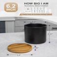 thumbnail image 4 of QUTETN 360° Rotating Utensil Holder  7.2” Large Utensil Crock  White Ceramic Cooking Utensil Organizer with Countertop-Protection Cork Bottom for Farmhouse Kitchen Decor Gift (Black), 4 of 9