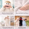 thumbnail image 5 of Big Mouth Monster Onesie – Funny Coral Fleece Loungewear Pajamas for Adults, Cozy Full-Body Sleepwear, Party & Halloween, 5 of 8