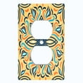 thumbnail image 2 of Metal Light Switch Plate Cover Blue Orange Star Mandala Tile Pattern TIL042, 2 of 13