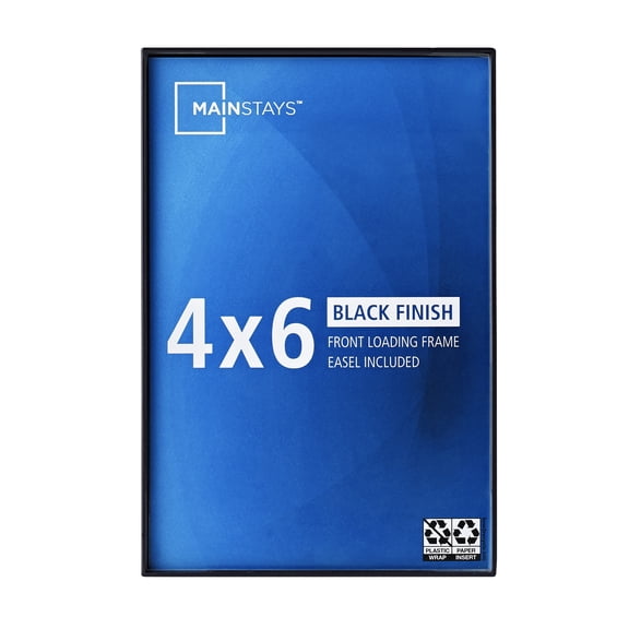Mainstays 4 x 6 Black Front-Loading Picture Frame, Wall or Tabletop