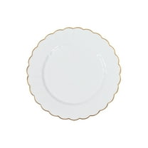 Prem Elegance Dessert Plates W/Gold Edge - Party Supplies - 25 Pieces
