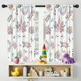 thumbnail image 5 of Blackout Kids Curtains,White Unicorn Floral Pattern Childrens Insulated Curtains Set Of 2,Bedroom Essentials,Toddler Room Decor 42"x54", 5 of 5