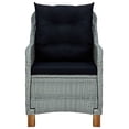 thumbnail image 2 of vidaXL 9 Piece Patio Dining Set with Cushions Poly Rattan Light Gray, 2 of 7