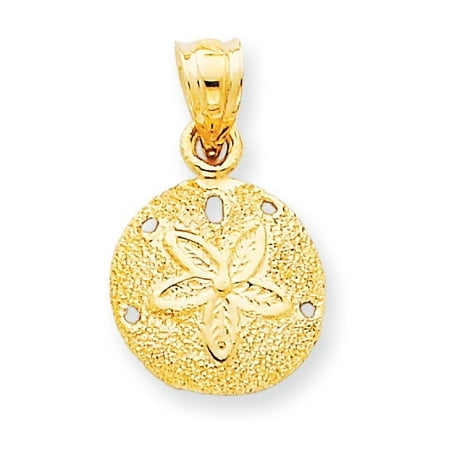 14k Yellow Gold Small Sand Dollar Pendant Charm