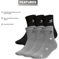 thumbnail image 6 of adidas Originals Men's Trefoil Quarter Socks (6-Pair), Heather Grey/ Black/ White, Large, 6 of 8