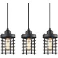 thumbnail image 1 of 3 Pack Pendant Light Fixture Mini Rustic Metal Cage Hanging Lighting (Bronze, 3Pack), 1 of 7