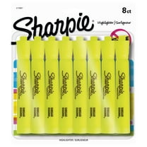 Sharpie Tank Style Highlighters, Chisel Tip, Fluorescent Yellow, 8 Count