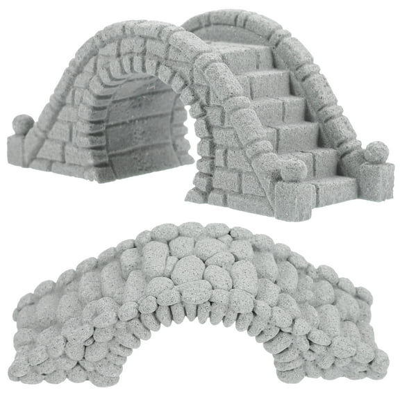 2pcs Micro Landscape Stone Bridge Fish Tank Decor Fish Tank Ornaments Retro Decor Dollhouse Bridge Mini Garden Figurines Aquarium Decor Bridge Model Decor Miniature Figurine Stone