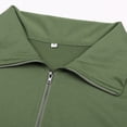 thumbnail image 5 of SHIBEVER Fashion Collar Quarter 1/4 Zipper Pullover Tops for Women Fall Comfy Long Sleeve Sweatshirts Armygreen, 5 of 6