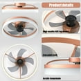 thumbnail image 5 of Jopath 20" Rose Gold Ceiling Fan Light, Dimmable and Adjustable Color Temperature, APP and Remote Control, Modern Smart Ceiling Fan for Living Room, Bedroom, and Dining Room (Silent/6-Speed/), 5 of 8